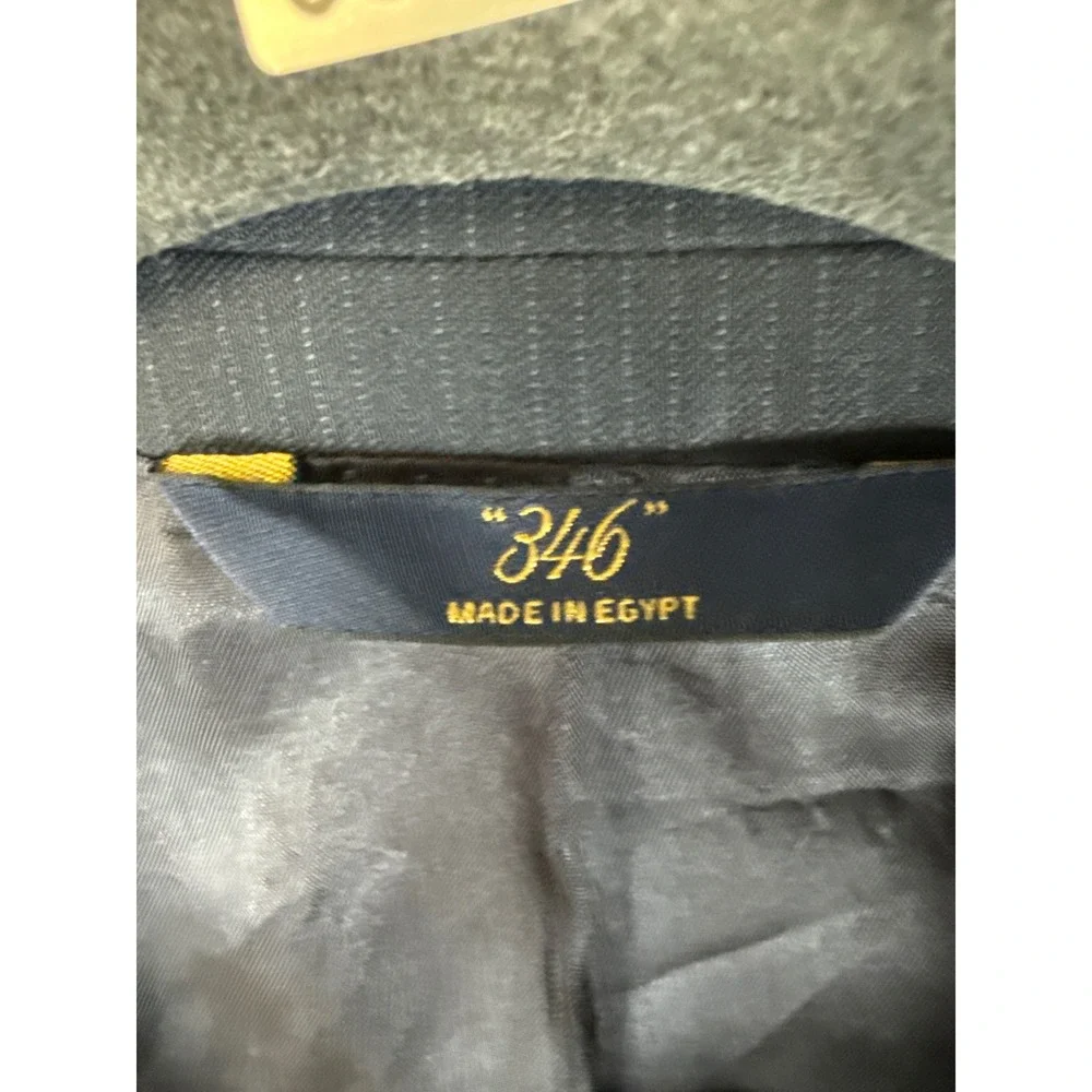 Brooks Brothers 346 Dark Gray Pinstripe Wool Blend Blazer Sport Coat Mens 46L‎